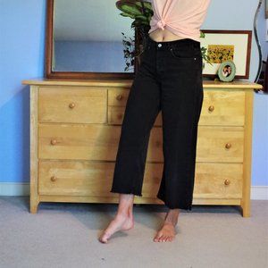 Womens Culotte Black Denim Pants